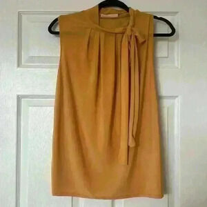 Mustard Yellow Tie Front Blouse